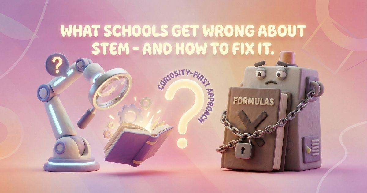 Children doing a hands-on science experiment in the classroom, curiosity-first STEM education for kids