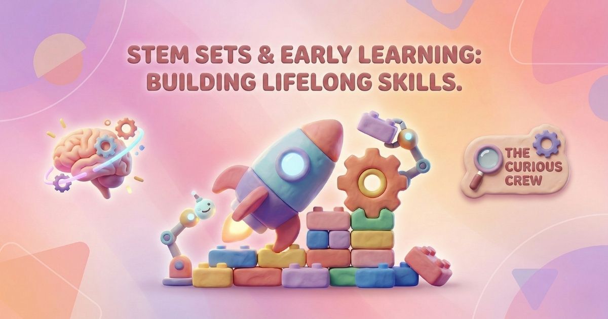 Children building with LEGO STEM kits and science sets. Hands-on STEM education and early learning activities for kids